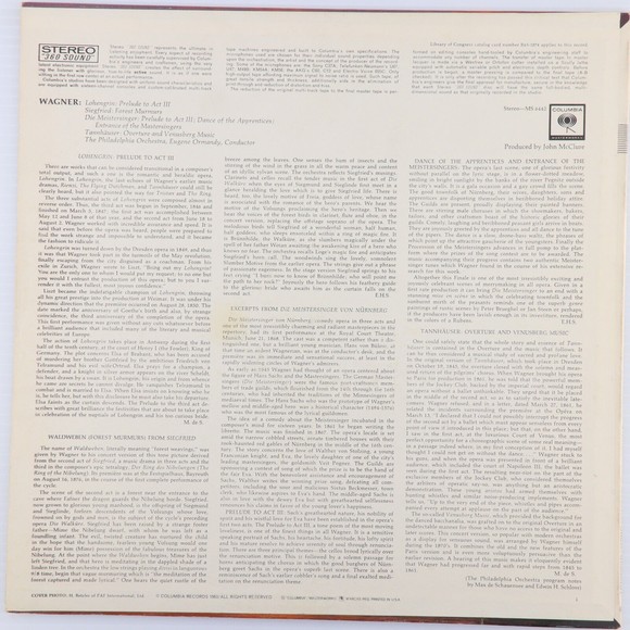 Richard Wagner, Eugene Ormandy - Glorious Sound Of Wagner - 1963 12" LP Record - Picture 2 of 12